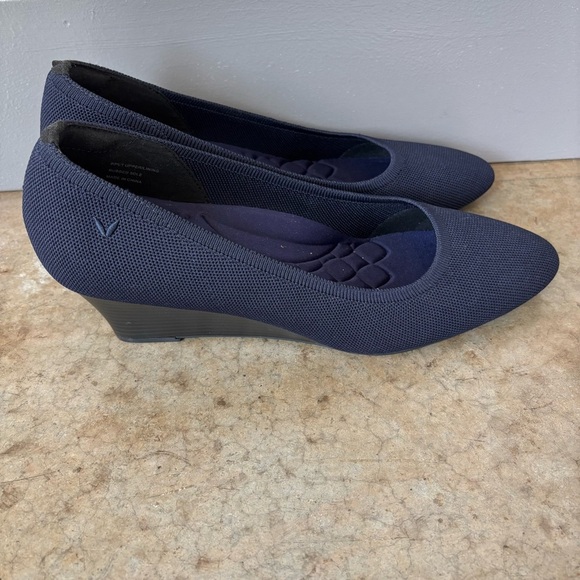 Vivaia Navy Blue Wedge Heels Size 43/11.5 - Picture 5 of 10